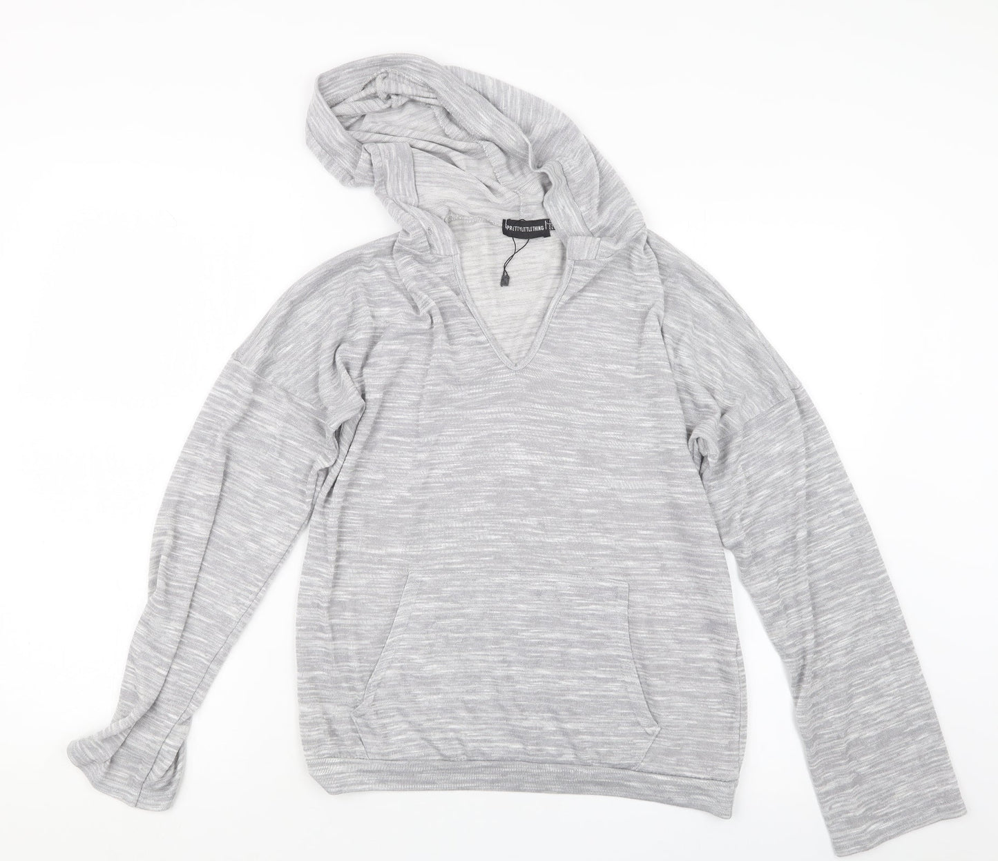 PRETTYLITTLETHING Womens Grey   Pullover Hoodie Size 8