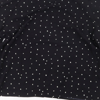 In the Style Womens Black Polka Dot  Basic Button-Up Size 10