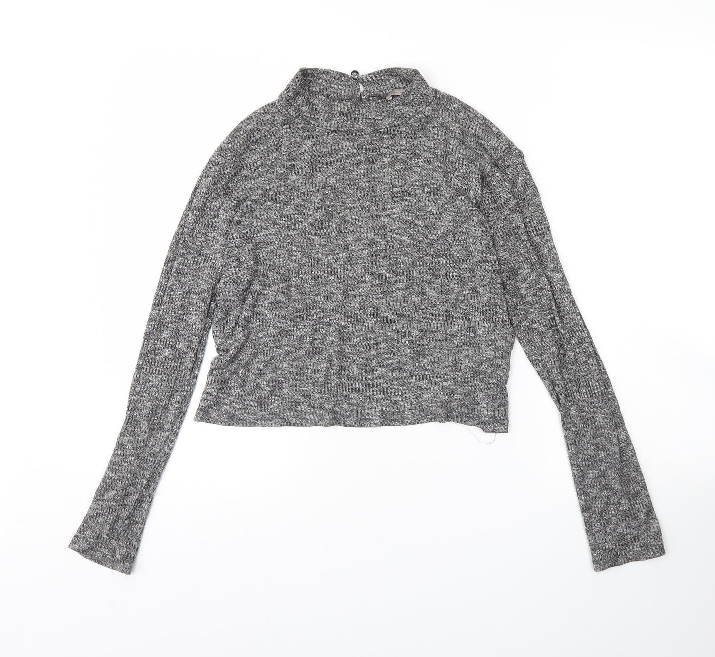 Atmosphere Womens Grey Herringbone  Basic Blouse Size 14