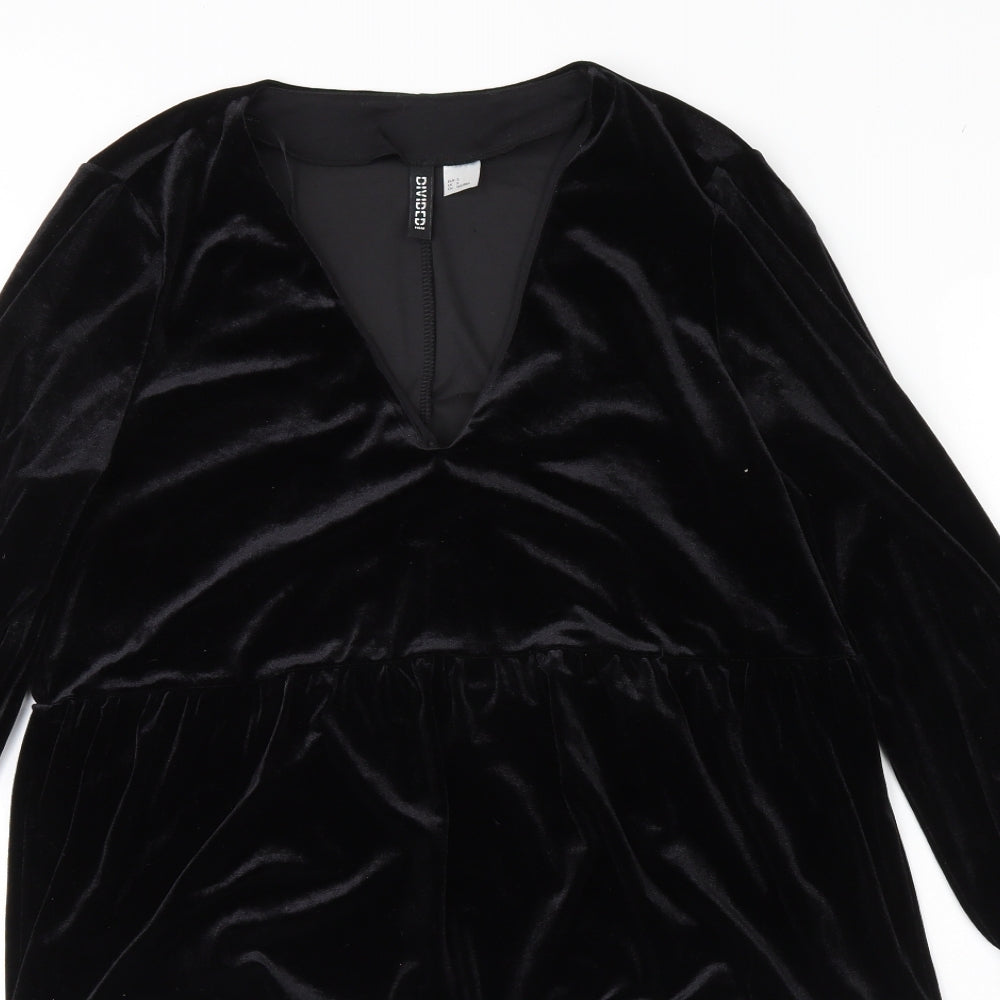 Divided Womens Black  Velour Mini  Size S