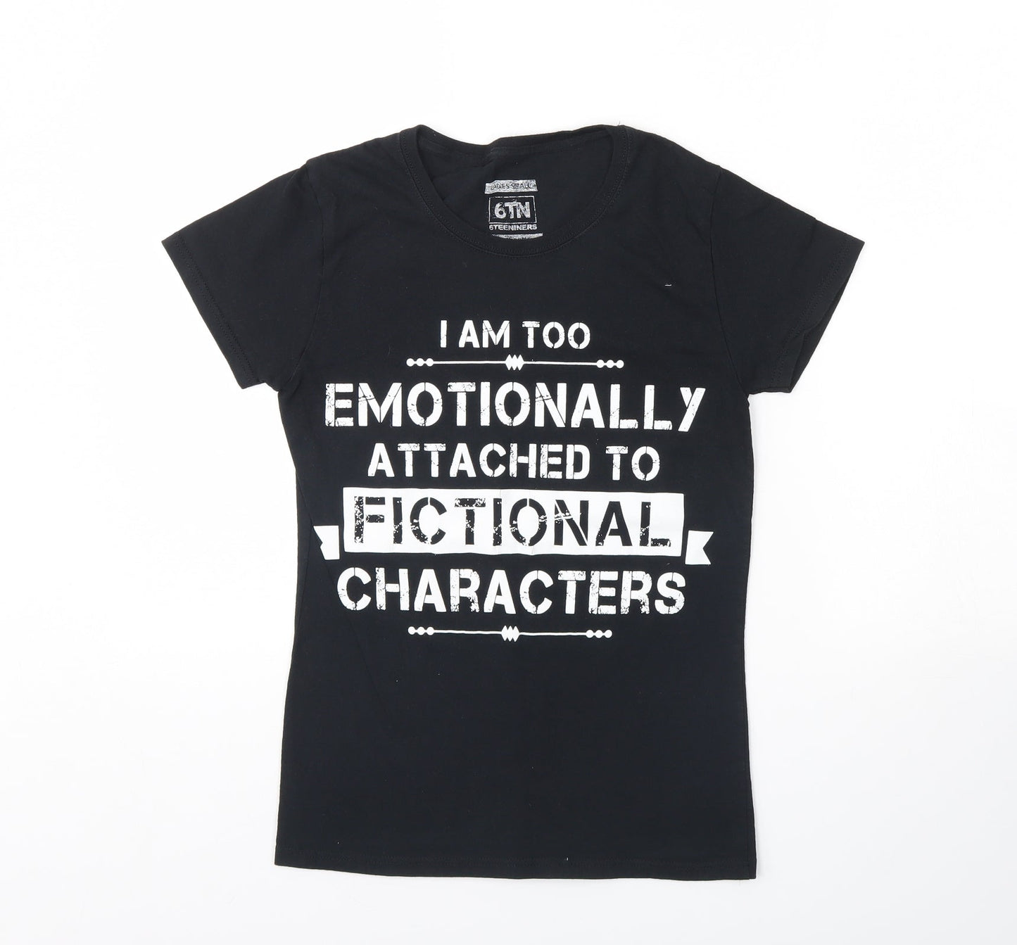 6tn Womens Black   Basic T-Shirt Size S  - Fictional characters