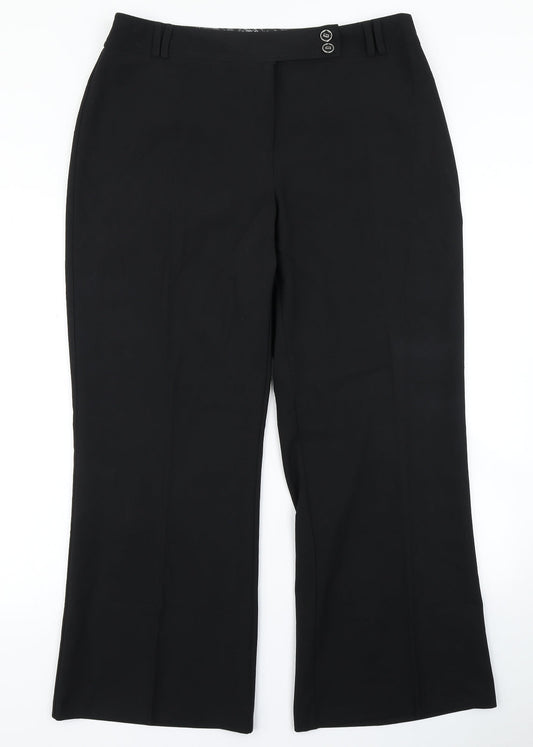 M&Co Womens Black   Dress Pants Trousers Size 16 L28 in