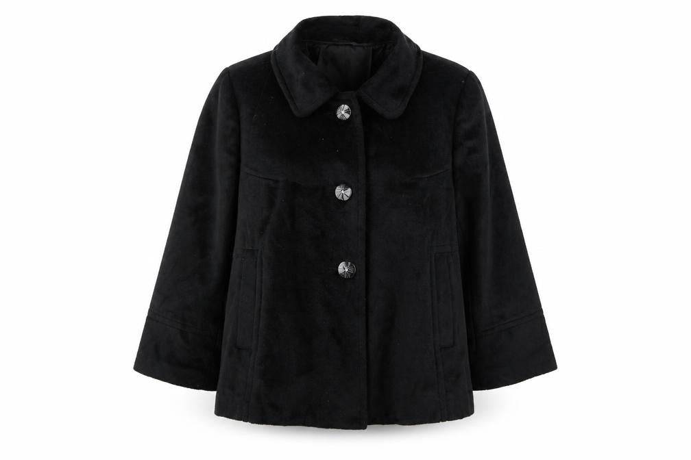 editions Womens Black   Overcoat Coat Size 16