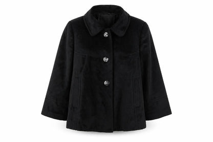 Editions Womens Black   Overcoat Coat Size 16