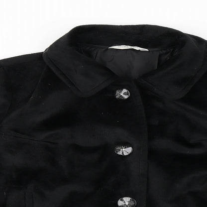 Editions Womens Black   Overcoat Coat Size 16
