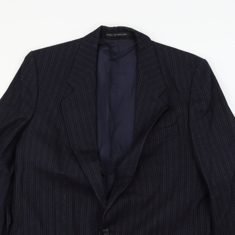 Burton Mens Blue Striped  Jacket Suit Jacket Size M