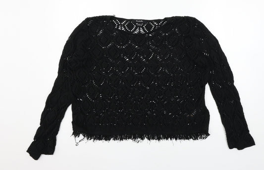 Simply Be Womens Black  Knit Pullover Jumper Size 16