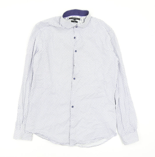 Politix Mens Multicoloured Geometric   Button-Up Size L
