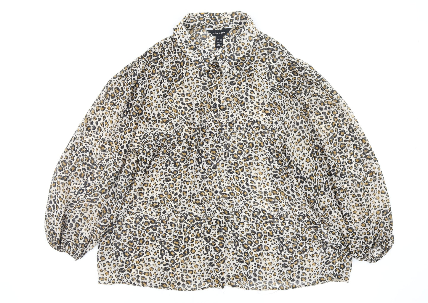 Primark Womens Multicoloured Animal Print  Basic Button-Up Size 16