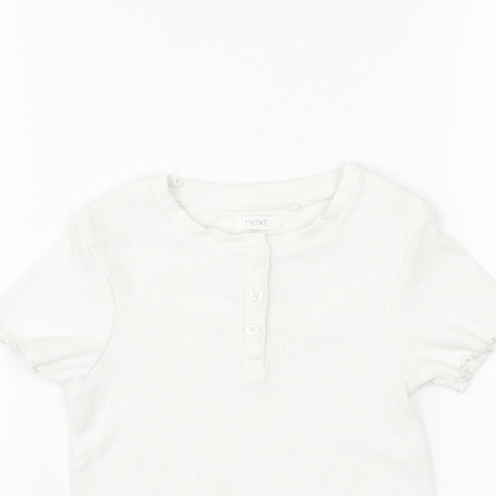 NEXT Girls White   Basic T-Shirt Size 6 Years
