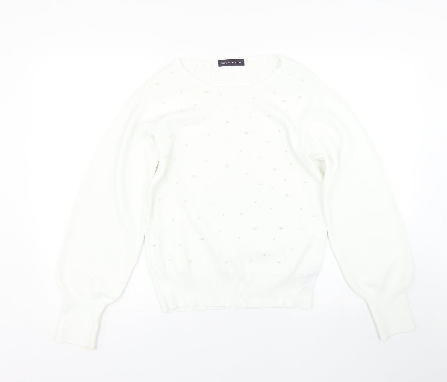 M&S Womens White   Pullover Jumper Size 12