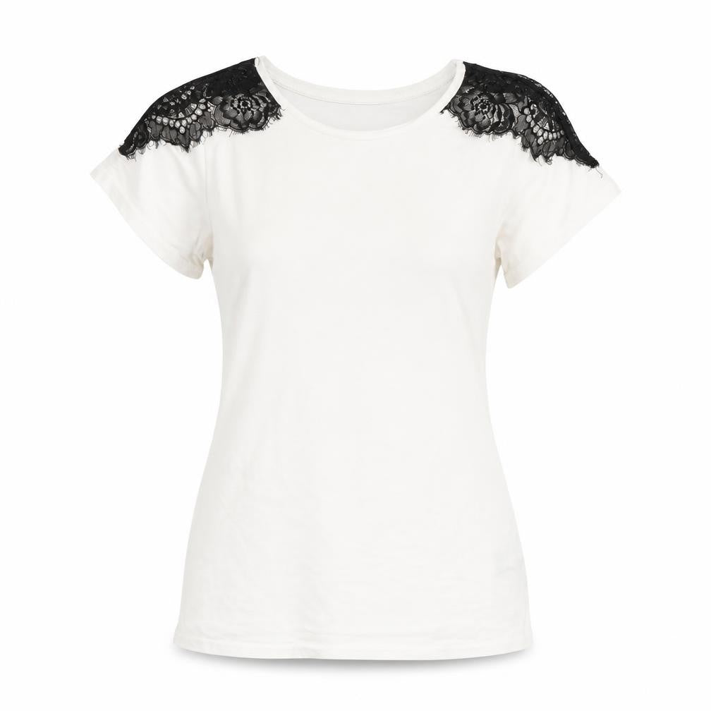 Very Womens White   Basic T-Shirt Size 12