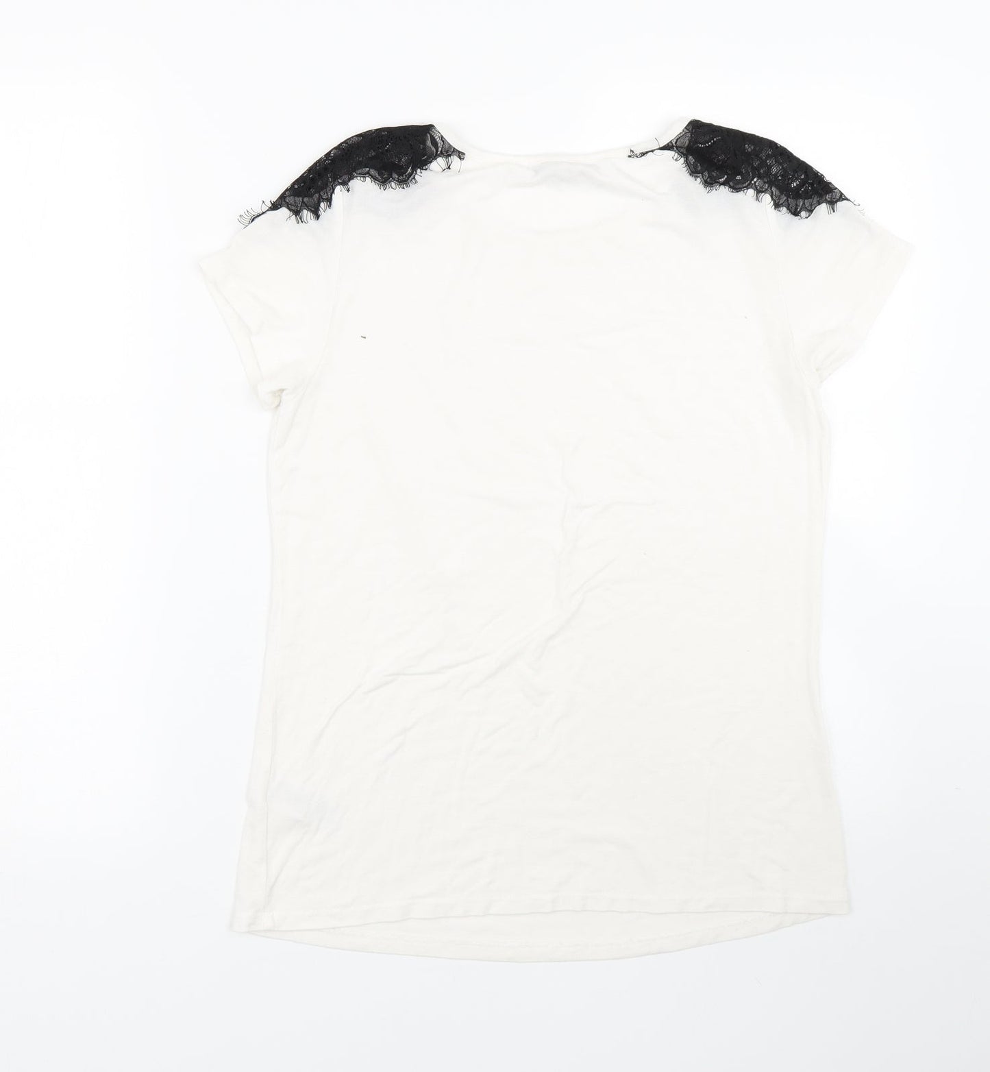 Very Womens White   Basic T-Shirt Size 12