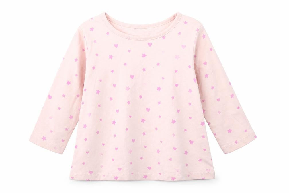 George Girls Pink Polka Dot  Basic T-Shirt Size 6-9 Months