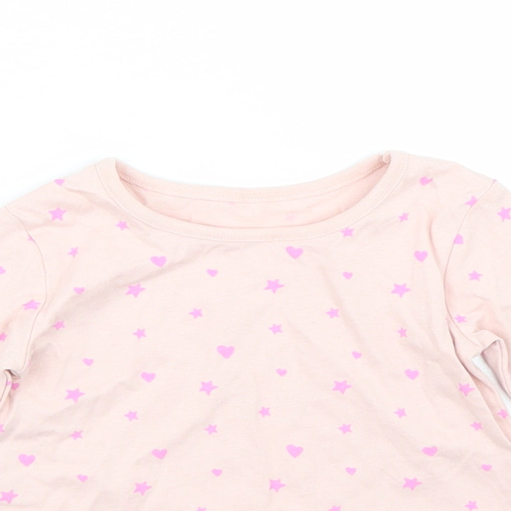 George Girls Pink Polka Dot  Basic T-Shirt Size 6-9 Months