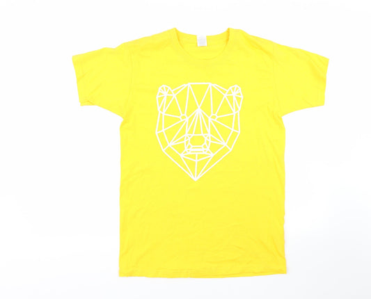 Fruit of the Loom Mens Yellow    T-Shirt Size S  - Dan TDM