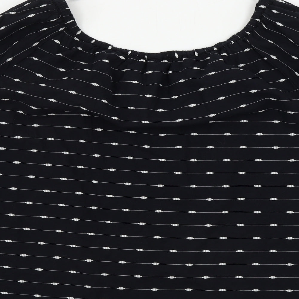 F&F  Womens Black Striped  Basic Blouse Size 10