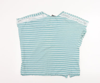 Preloved Primark   Womens Blue Striped  Basic T-Shirt Size XL - Back