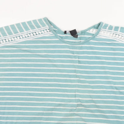 Preloved Primark   Womens Blue Striped  Basic T-Shirt Size XL - Detail