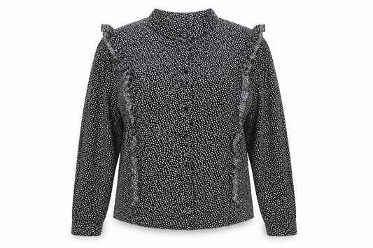 Marks and Spencer Womens Black Floral  Basic Button-Up Size 16