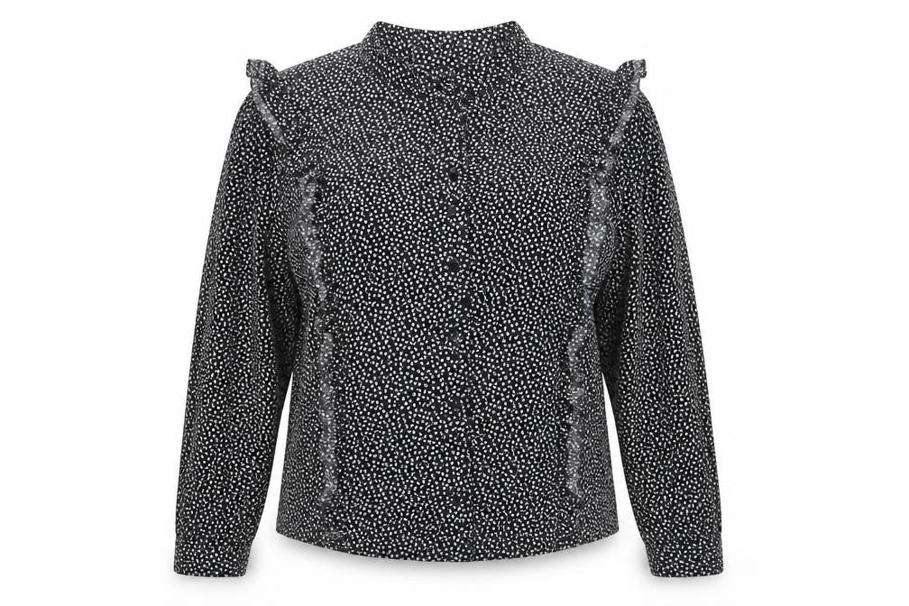 Marks & Spencer Womens Black Floral  Basic Button-Up Size 16