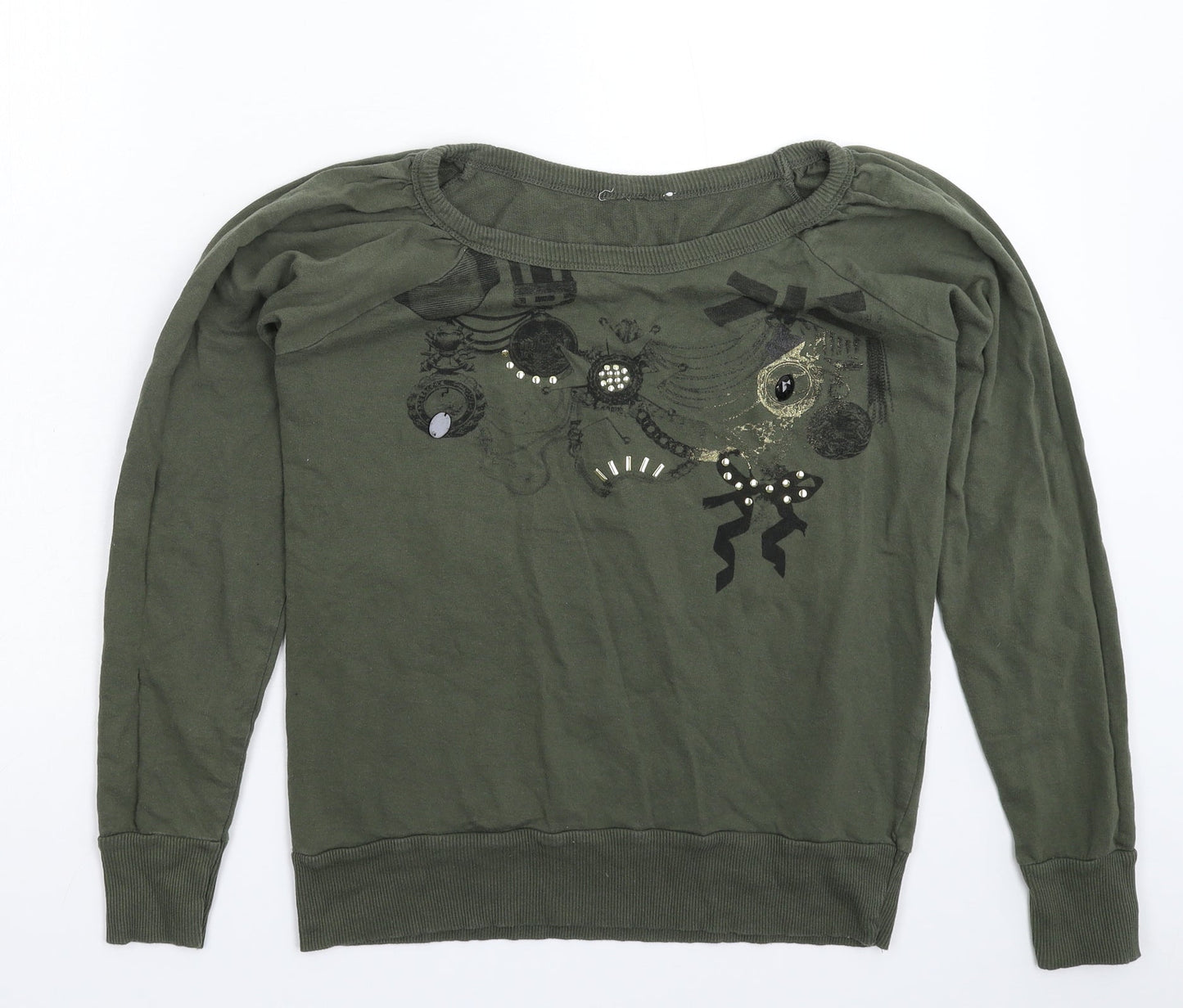 Preworn Womens Green   Pullover Sweatshirt Size 12