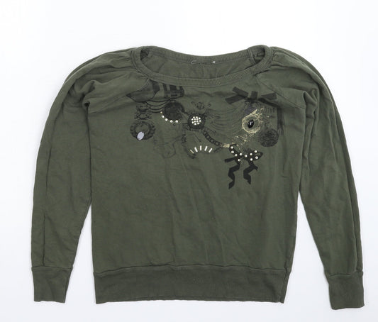 Preworn Womens Green   Pullover Sweatshirt Size 12
