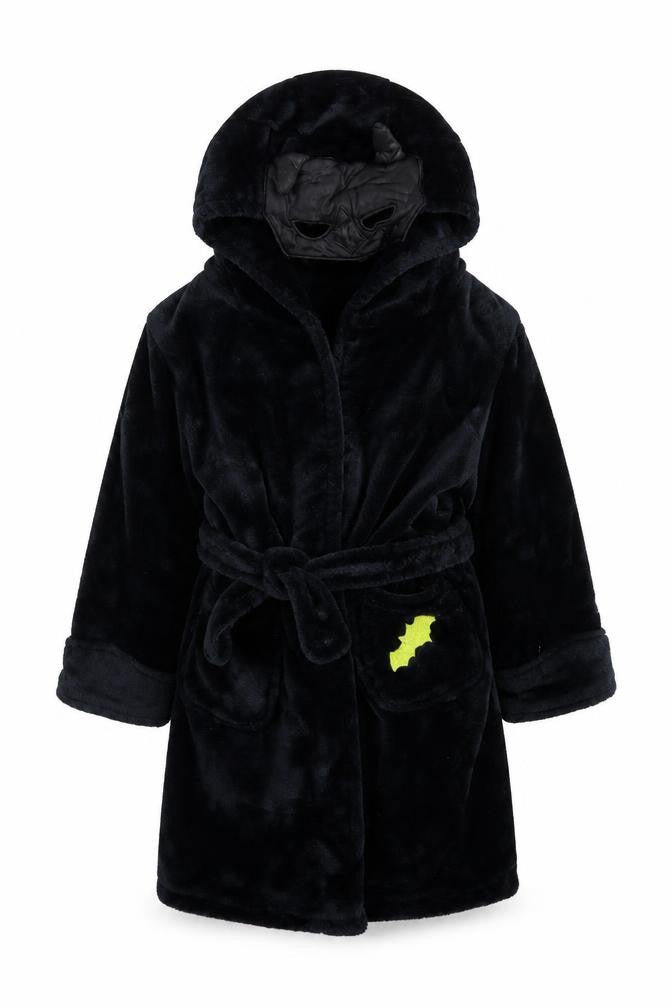 4Kidz Girls Black Solid Fleece Kimono Robe Size 4-5 Years
