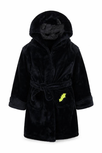4Kidz Girls Black Solid Fleece Kimono Robe Size 4-5 Years