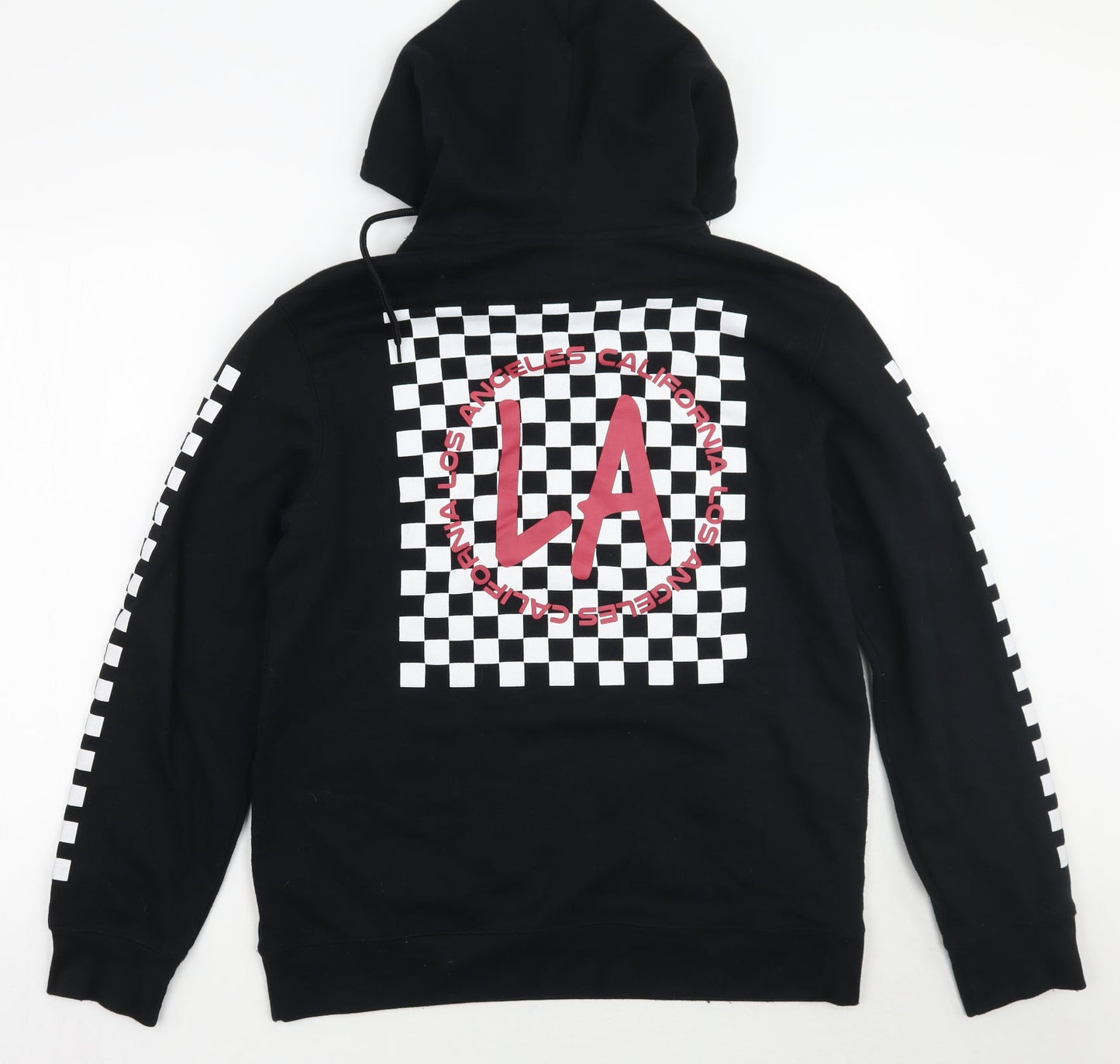 Forever21 Mens Black Check  Pullover Hoodie Size S