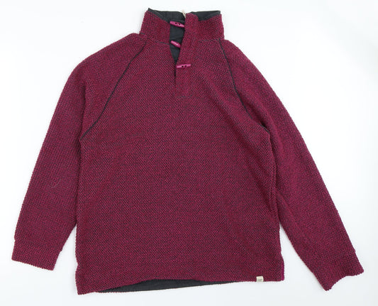 Cotton Traders Womens Pink   Henley Sweatshirt Size M