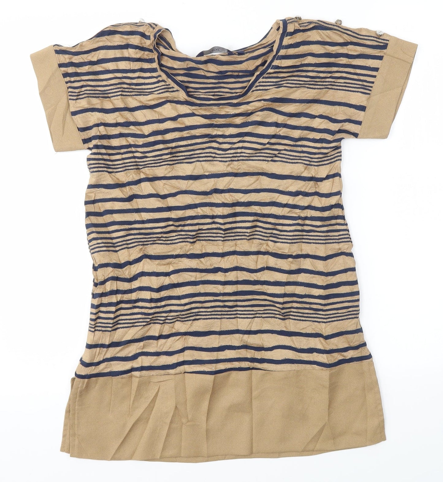 NEXT Womens Brown Striped  Basic Blouse Size 10