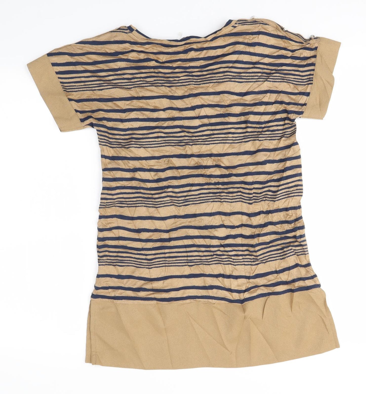 NEXT Womens Brown Striped  Basic Blouse Size 10