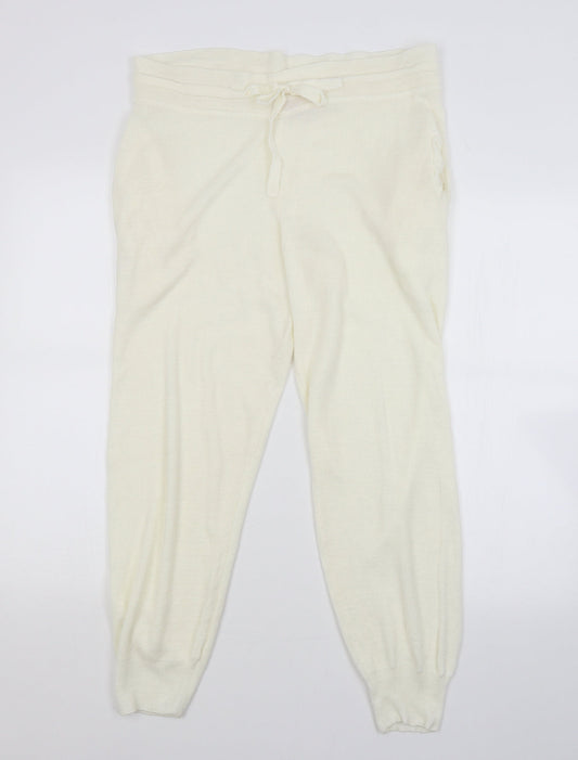 MISSAP Womens White   Sweatpants Trousers Size 12 L27 in