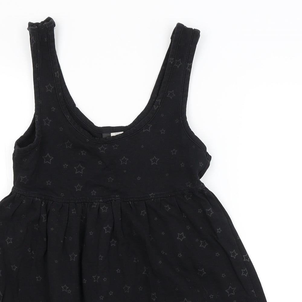 Preworn Womens Black Argyle/Diamond  Basic Blouse Size 10