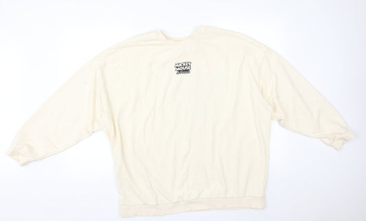 George Womens White   Pullover Sweatshirt Size L