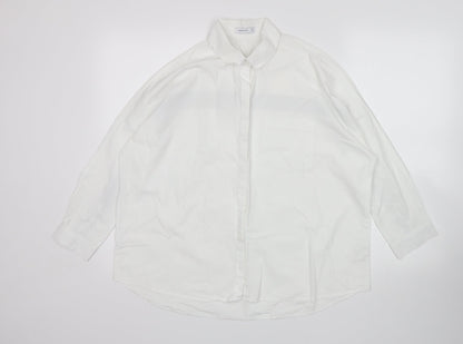 Preloved RESERVED Womens White   Basic Button-Up Size 10 - Front