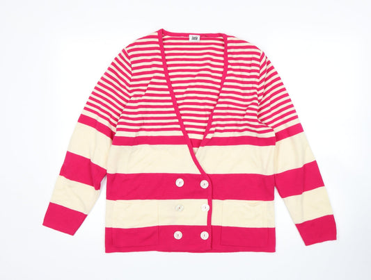 LUCIA Womens Multicoloured Striped  Cardigan Jumper Size 12