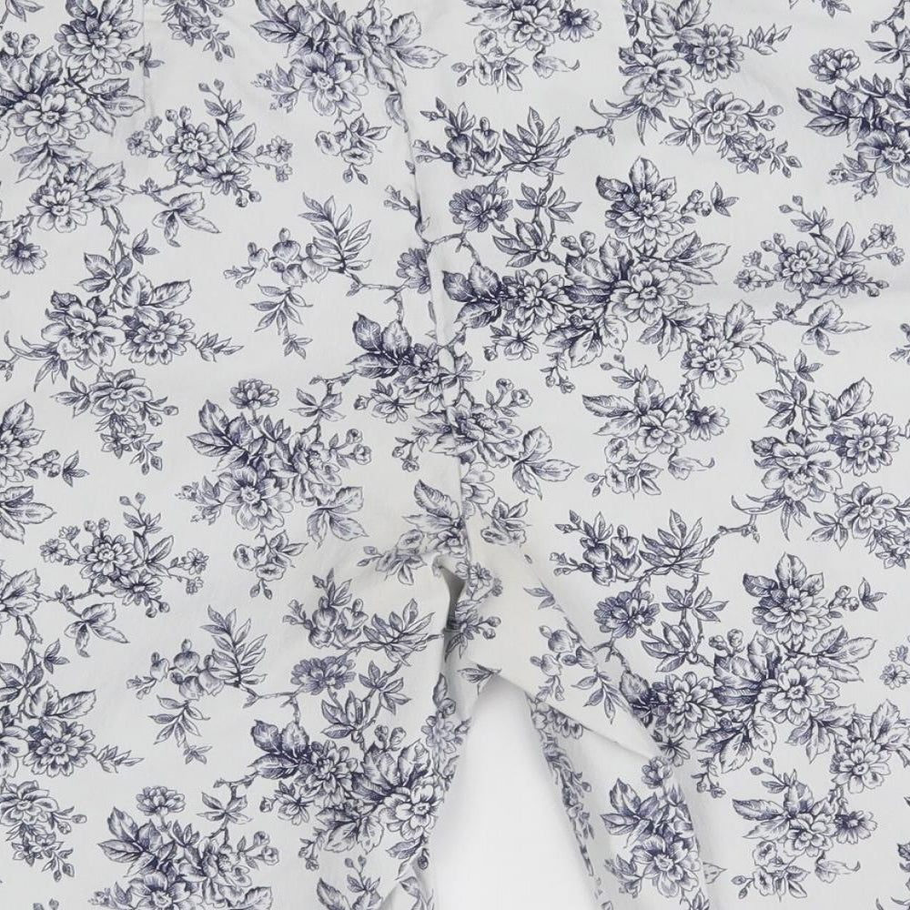George Womens White Floral  Bermuda Shorts Size XL -