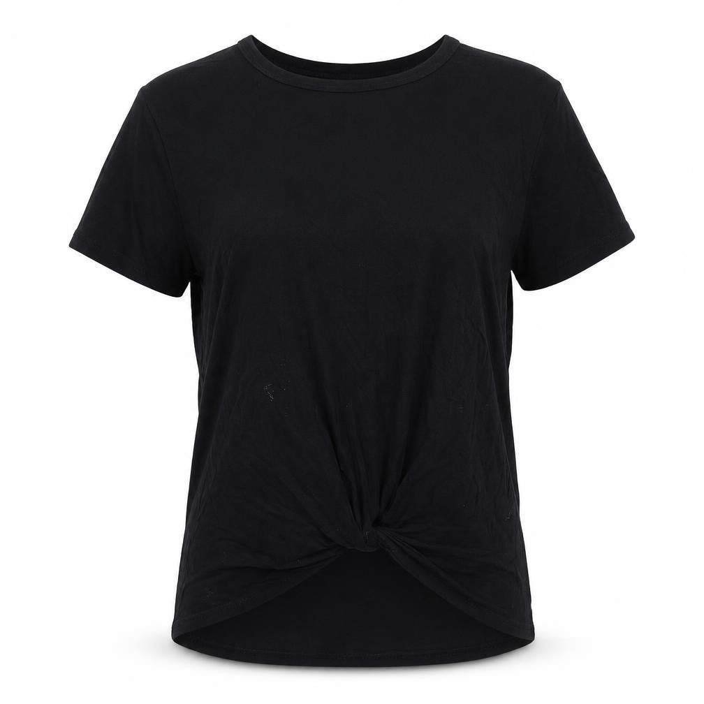Dorothy Perkins Womens Black   Basic T-Shirt Size 8  - Knot detail