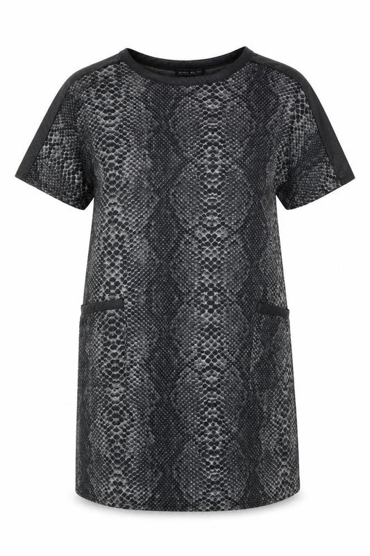 Select Womens Grey Animal Print  T-Shirt Dress  Size 10