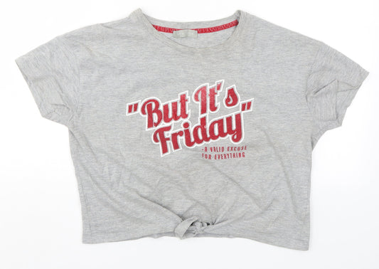 New Look Womens Grey   Basic T-Shirt Size S  - But It's Friday