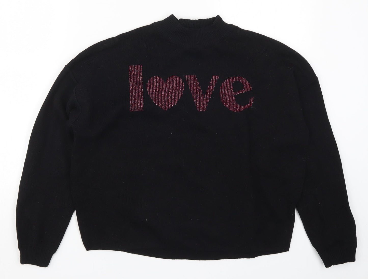 H&M Womens Black  Knit Pullover Jumper Size S  - Love