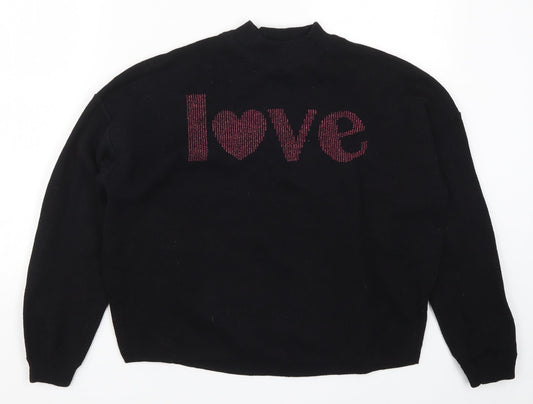H&M Womens Black  Knit Pullover Jumper Size S  - Love