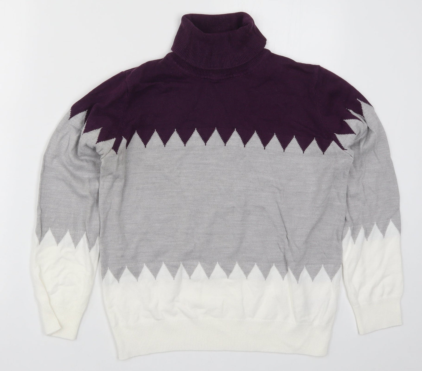 Marks and Spencer Womens Purple  Knit Pullover Jumper Size 12  - Zig Zag
