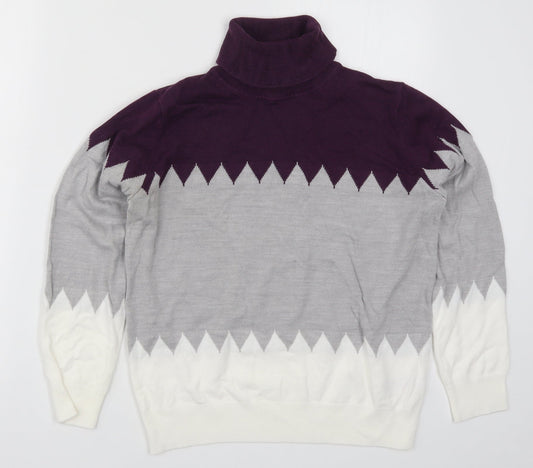 Marks and Spencer Womens Purple  Knit Pullover Jumper Size 12  - Zig Zag