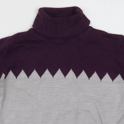 Preloved Marks and Spencer Womens Purple  Knit Pullover Jumper Size 12  - Zig Zag - Detail