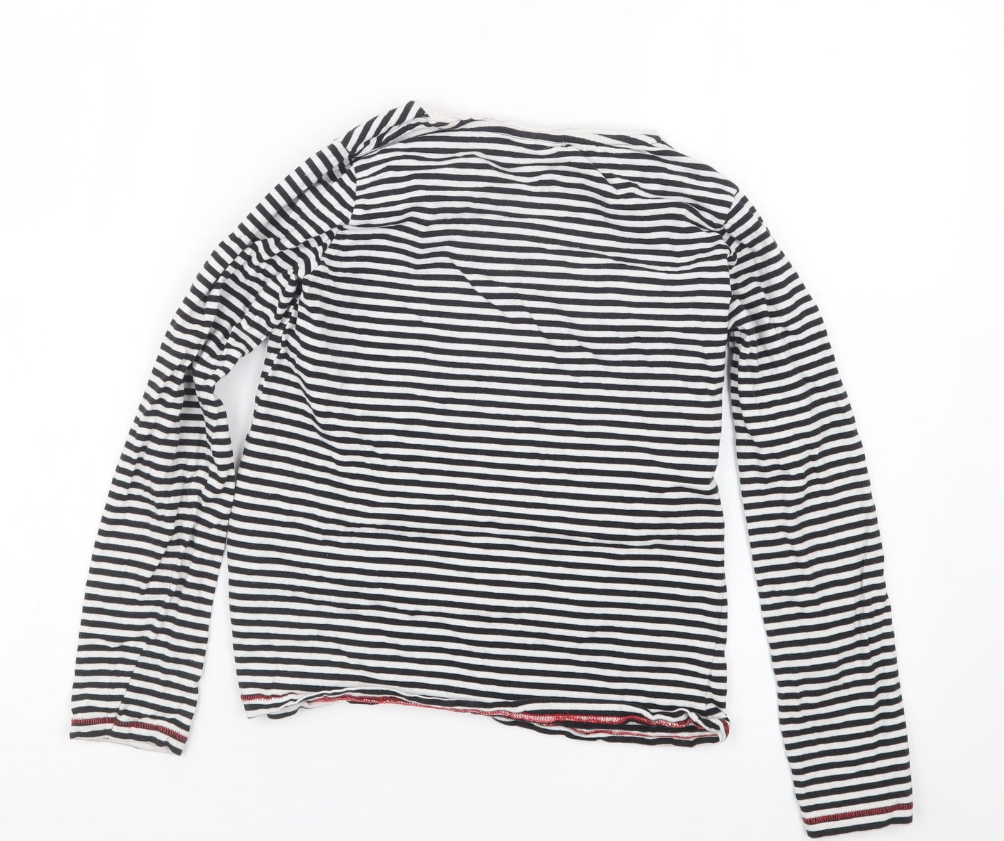 Matalan Girls Black Striped  Basic T-Shirt Size 11 Years
