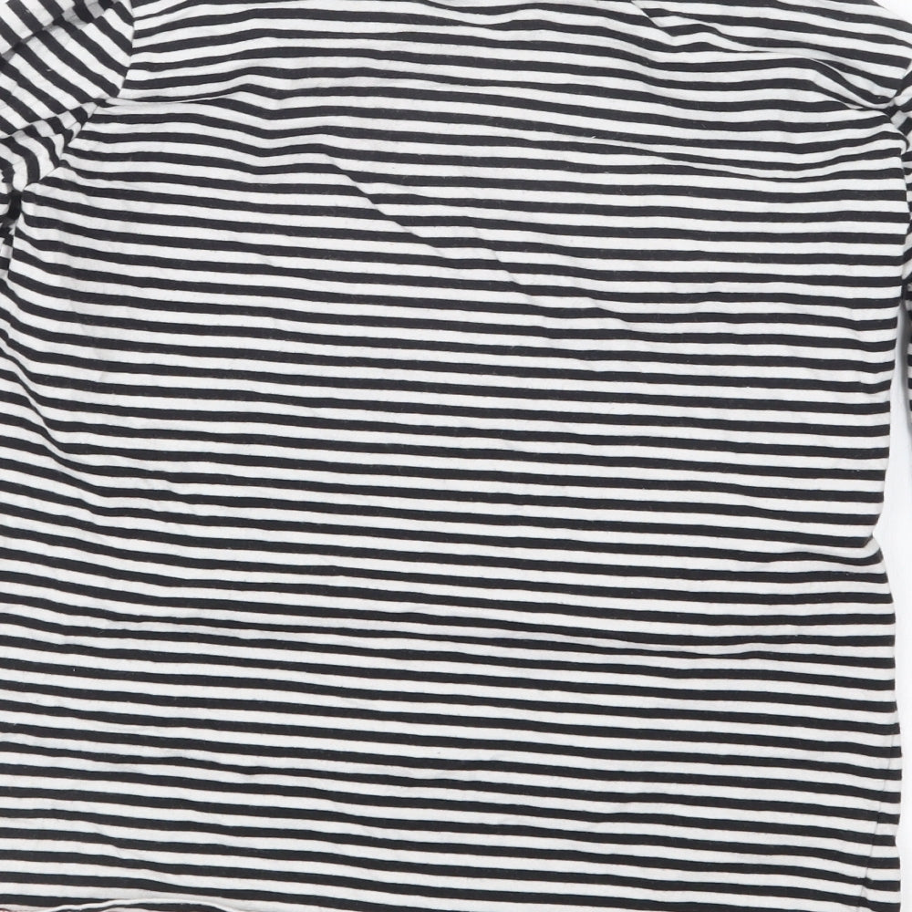 Matalan Girls Black Striped  Basic T-Shirt Size 11 Years