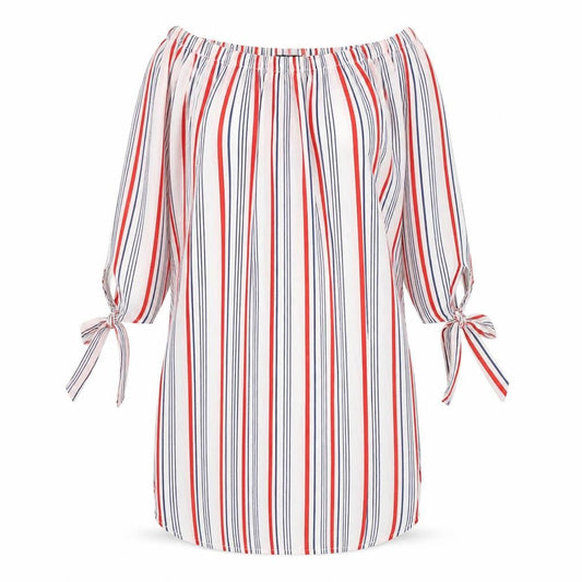 New Look Womens Red Striped  T-Shirt Dress  Size 10